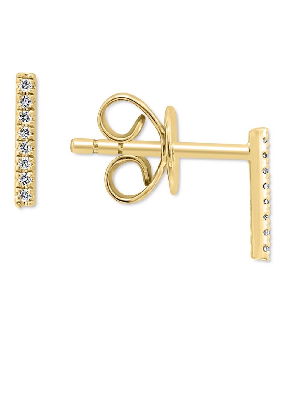 NIB EFfY- Diamond Bar Stud Earrings - 1/20cttw 14K